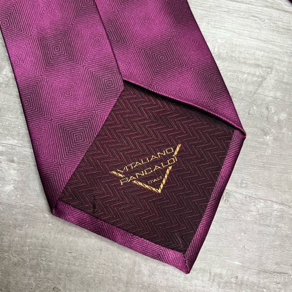 Vitaliano Pancaldi Purple Abstract Pattern Silk Tie - Picture 6 of 6